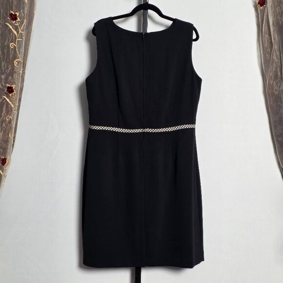 Danny & Nicole Dress Size 18 Plus Size Black Sleeveless Sheath Career Work Geome - Picture 4 of 7